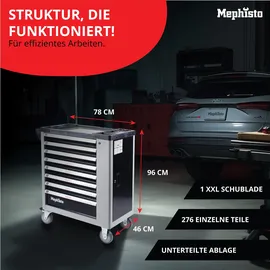 Mephisto XXL Premium Werkzeugwagen mit 8 Schubladen inkl. Werkzeug