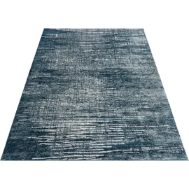OTTO home Teppich Ariano, dezenter Glanz mit Hoch-Tief-Struktur, rechteckig, Höhe: 12 mm, Vintage Design, Schrumpf Carving-Effekt, Wohnzimmer, Schlafzimmer blau 70 cm x 140 cm x 12 mm