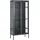 Beliani Vitrine mit Glastüren Harty Metall 80 cm schwarz