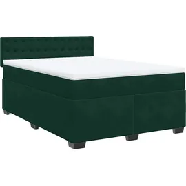 vidaXL Boxspringbett 140 x 200 cm Dunkelgrün