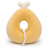 jiuzcare Halskrause Hund Katze Weich Schutzkragen Leckschutz Verstellbar (Bequem Soft OP Heilung Wunde Zitronen Design Kleine Hunde Katzen) Hähnchenschenkel & 28cm