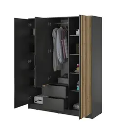 lookway Drehtürenschrank NELA 155 x 200 x 51 cm Grau