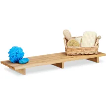 Relaxdays Badewannenablage Bambus Braun