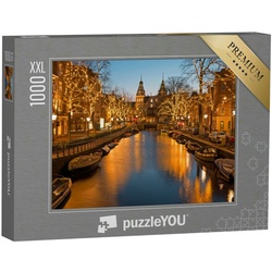puzzleYOU Puzzle Weihnachtszeit in Amsterdam, 1000 Puzzleteile, puzzleYOU-Kollektionen Holland, Amsterdam