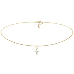 Elli Elli Halskette Choker Kreuz Religion Zirkonia 925 Silber Ketten   Damen 