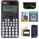 DynaTech Casio FX-85 DE CW m. Jeans-Tasche dunkelblau,Zirkelset grün,Folie,Buch,Garantie
