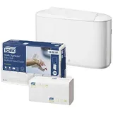Tork Xpress Spender inkl. Papierhandtücher - Tischspender inkl. Multifold Handtücher Universal - Tischspender-Weiß - 21 Bündel à 100 Tücher