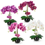 Kunstorchidee PASCH® Orchidee künstlich wie echt (40cm) in Hochglanz-Keramiktopf Orchidee, PASCH lila|schwarz