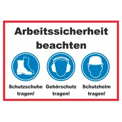 HB-Druck Arbeitssicherheit Füße Ohren Kopf Schild A3 (297x420mm)