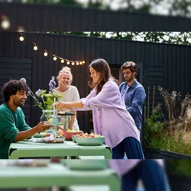 Mepal SILUETA Servierschale mit Deckel & Salatbesteck 4000 ml Nordic Sage