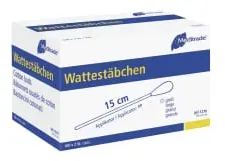 Meditrade Wattestäbchen, steril, zu 2 Stück verpackt 1270 , 1 Packung = 200 Stück, großer Wattekopf, Kunststoff
