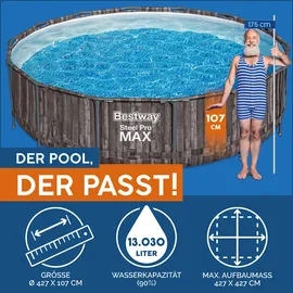 BESTWAY Steel Pro Max Frame Pool 427 x 107 cm holzoptik