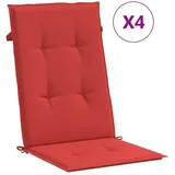 vidaXL Gartenstuhlauflagen 4 Stk. Rot 120x50x3 cm