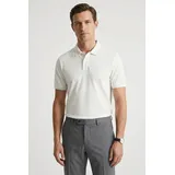 FYNCH-HATTON Poloshirt FYNCH-HATTON, Herren, Gr. L, new sanftes weiß, Web, Obermaterial: 100% Baumwolle, unifarben, regular fit normal, ohne Ausschnitt, Shirts, regular fit Passform, 2-Knopf-Kragen, aus reiner Baumwolle