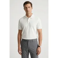 FYNCH-HATTON Poloshirt FYNCH-HATTON, Herren, Gr. L, new sanftes weiß, Web, Obermaterial: 100% Baumwolle, unifarben, regular fit normal, ohne Ausschnitt, Shirts, regular fit Passform, 2-Knopf-Kragen, aus reiner Baumwolle