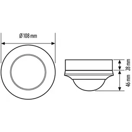 ESYLUX Decken-Präsenzmelder ws EB, 360 Grad, 24m PD-C360i/24DUOplusSM