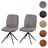 Mendler Esszimmerstuhl HWC-M68 Stoff grau 2er Set