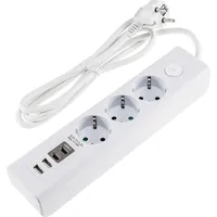 ChiliTec Steckdosenleiste 3-fach, USB-A+C, 1,5 m Zuleitung, weiß