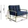s-style möbel Loungesessel Tampa Samtstoff 0 x 0 x 0 cm Blau