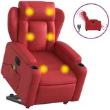 vidaXL Massagesessel mit Aufstehhilfe Elektrisch Kunstleder 149,5 x 78 x 0 cm Rot