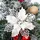GLITZFAS 12 Stück Glitter Weihnachtsbaum Dekoration, Weihnachtsbaumschmuck Ornament aus Kunststoff, Weihnachten Blumen Dekor, Christbaumanhänger (Weiß,9 cm)