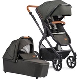 Gesslein Kombi-Kinderwagen »FX4 Soft+ mit Aufsatz Life, schwarz/cognac, dark olive«, mit Babywanne C3 und Babyschalenadapter, grün