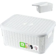 Kadax Aufbewahrungskorb mit Deckel 6L 30 x 20 x 15 cm weiß