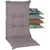 Beo Gartenstuhlauflagen Hochlehner Wasserabweisend Nizza | Made in EU Premium-Qualität | Auflagen Hochlehner UV-beständig und fleckenabweisend | Atmungsaktive Stuhlauflagen Hochlehner in Grau
