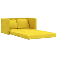 vidaXL Bodensofa, Klappbar Bodenbett Sofa mit Schlaffunktion, Schlafsofa Schlafsessel mit Metallgestell, Klappsofa Sofabett für Wohnzimmer Schlafzimmer, Dunkelgelb Stoff