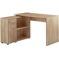 KADIMA DESIGN Design Eckschreibtisch mit Regal Sonoma 120 x