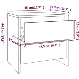 vidaXL Nachttisch Grau Sonoma 45x34,5x44,5 cm Holzwerkstoff