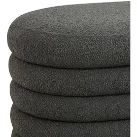 Svita Blossom XL Hocker mit Stauraum Sitzhocker Ottomane Boucle-Bezug Dunkelgrau
