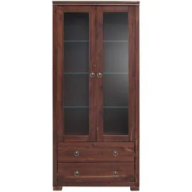 Home Affaire Wohnwand HOME AFFAIRE "Gotland", braun (dunkelbraun), Kastenmöbel-Sets, Wohnwand, bestehend aus 1 Highboard, 1 TV-Lowboard und 1 Vitrine