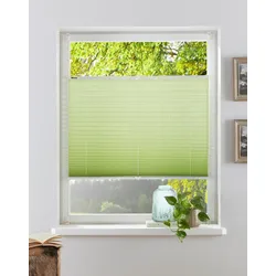Plissee MY HOME "DAHRA - in Crush-Optik" Gr. 8, grün, B:110cm H:130cm, Obermaterial: 100% Polyester, Plissees, Fixmaß, Bestseller mit über 5500 4,5-Sterne-Bewertungen, Klemmträger