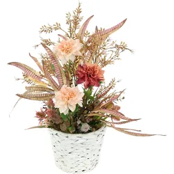Kunstblume I.GE.A. "Blumenarrangement 'Dahlien'", lila (mauve), B:38cm H:60cm L:30cm, Polyester, Kunstpflanzen, Im Topf Künstliche Blumen Deko Gesteck Herbstdeko Kunstpflanze