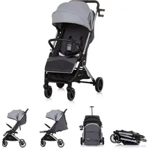 Chipolino Kinderwagen, Buggy Pixie zusammenklappbar Getränkehalter Korb 22 kg grau