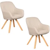 Mr. Deko Esszimmerstuhl, Beige, Textil, Uni, 1-Sitzer, 59x84x61 cm Esszimmer, Stühle, Esszimmerstühle, Armlehnenstühle