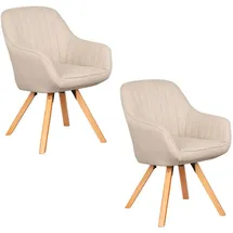 Mr. Deko Esszimmerstuhl, Beige, Textil, Uni, 1-Sitzer, 59x84x61 cm Esszimmer, Stühle, Esszimmerstühle, Armlehnenstühle