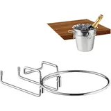Relaxdays Champagnerkühler, Sekthalter, Kaltweinflaschenhalter für Tisch, 18 m Ø, platzsparend, für Cava, Eisen, Silber
