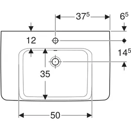 Geberit Renova Plan Waschtisch 75 x 48 cm (501694008)