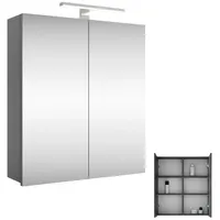 Planetmöbel Merkur Spiegelschrank Bad mit Beleuchtung 60 cm breit