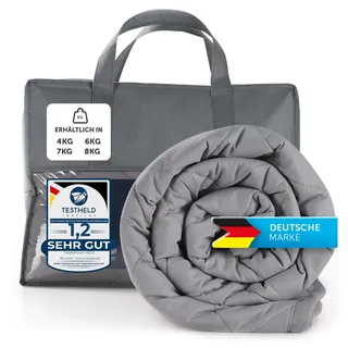 Blumtal Gewichtsdecke 135x200 cm - Oeko-TEX zert. Entspannungsdecke 100% Baumwolle (Obermaterial) - Gewichtsdecke 4kg - Therapiedecke mit Glasperlenfüllung - Schlafdecke - Anti-Stress