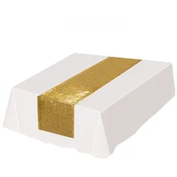 Pailletten Tischläufer gold 190 cm