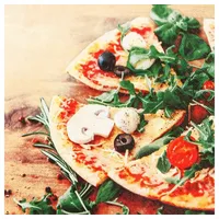 Home fashion Lunchservietten „Pizza“, 33x33 cm, 3-lagig, Home Fashion®,