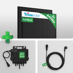 890W Balkonkraftwerk ohne Speicher Komplettset Photovoltaik Solaranlage mit Growatt NEO 800W WIFI Wechselrichter Smart Mini PV Anlage Trina Vertex S+ Solarmodulen |  Preis inkl. MwSt. gem. § 12 Abs. 3 UStG