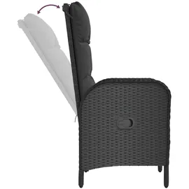 vidaXL Gartenstuhl 63 x 58 x 108 cm schwarz 2 St.