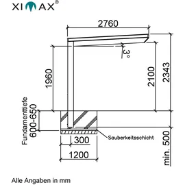 Ximax Neo Typ 90 4,95 x 2,76 m Edelstahl-Look