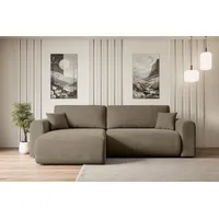 altdecor Ecksofa mit Schlaffunktion und Bettkasten Corner Sofa Eckcouch Couch L-Form universal, links/rechts Schlafcouch Ausziehbar Wohnlandschaft ... - Braun