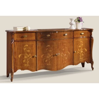 Barockes Sideboard in Nussbaumfarben floralen Intarsien