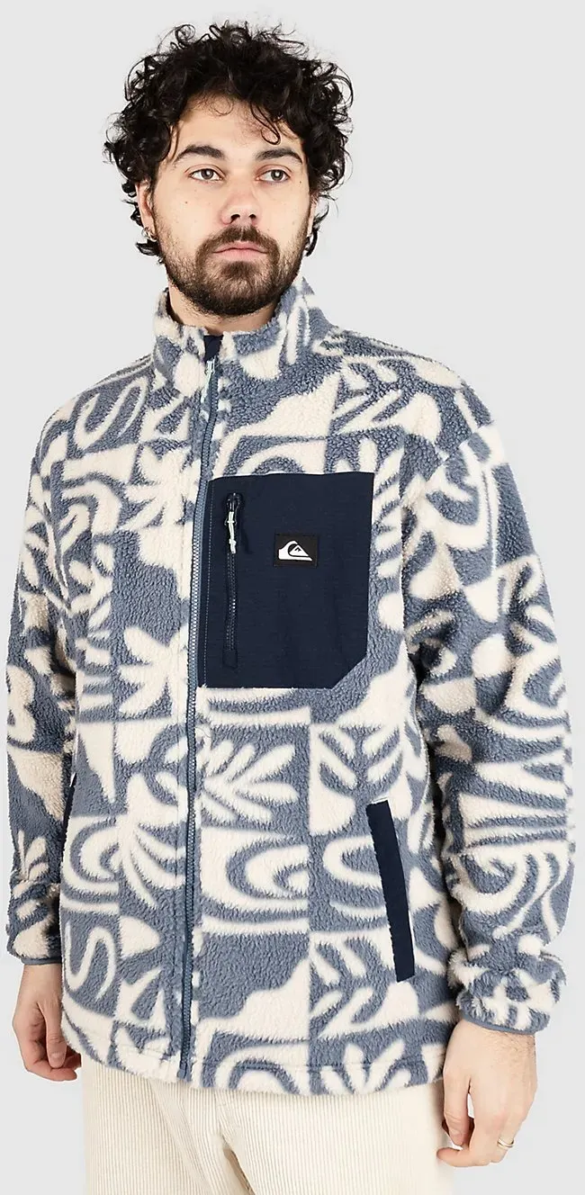 Quiksilver Clean Coast Fz Fleecejacke china blue desert checker Gr. XL
